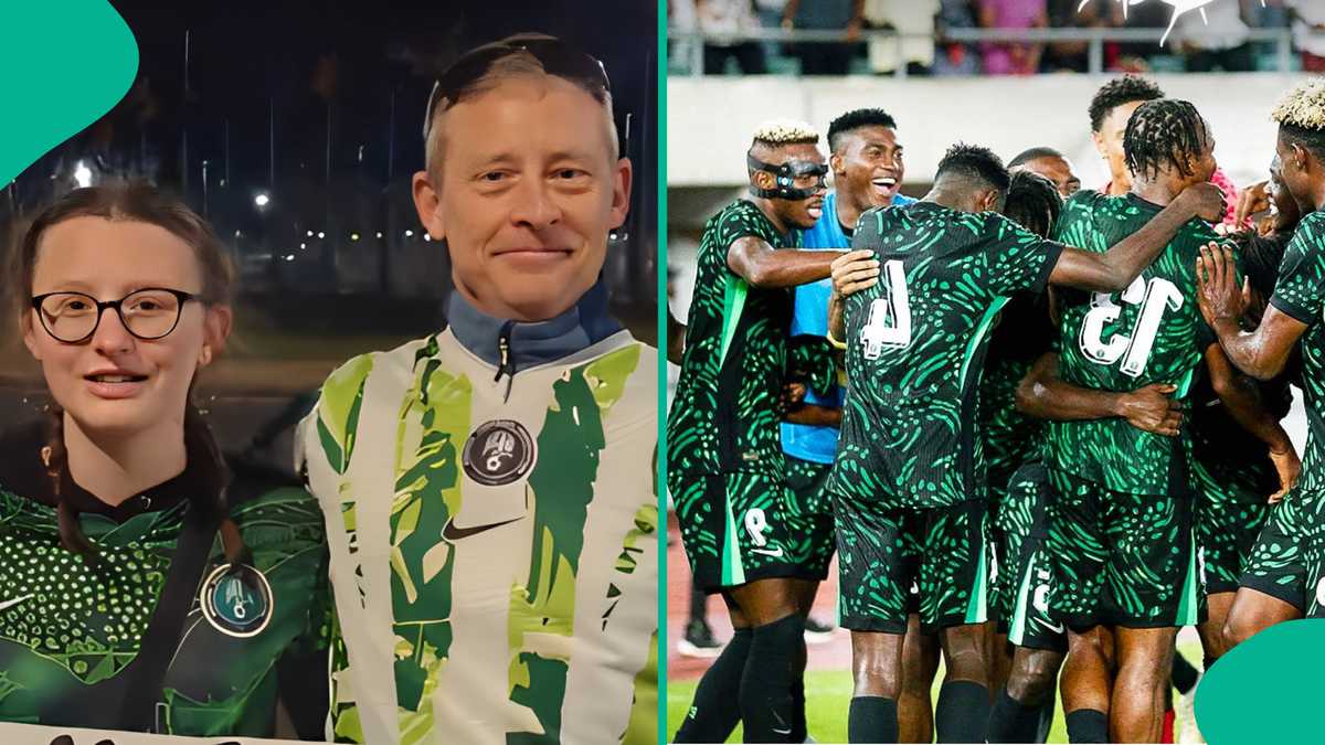 AFCON: White man and daughter travel from Ireland to support Nigeria, name 4 players they love more
