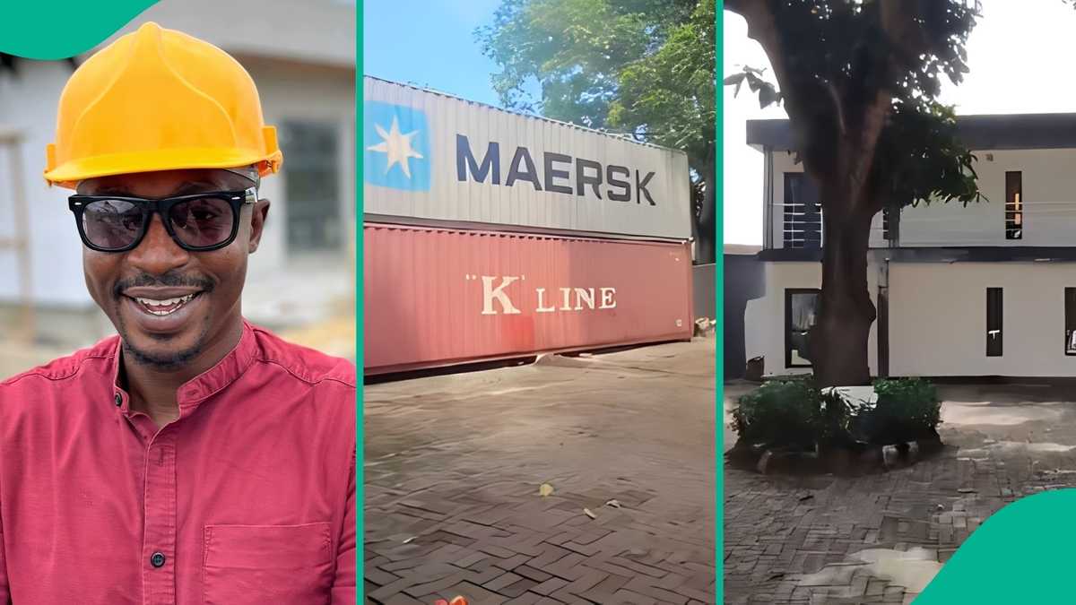 Nigerian man converts 2 containers into duplex office, reveals total amount he spent