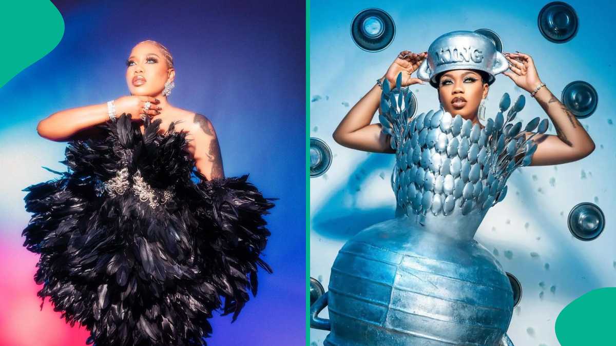 Check out the amazing dress transformation by Toyin Lawani that wowed many (photos)