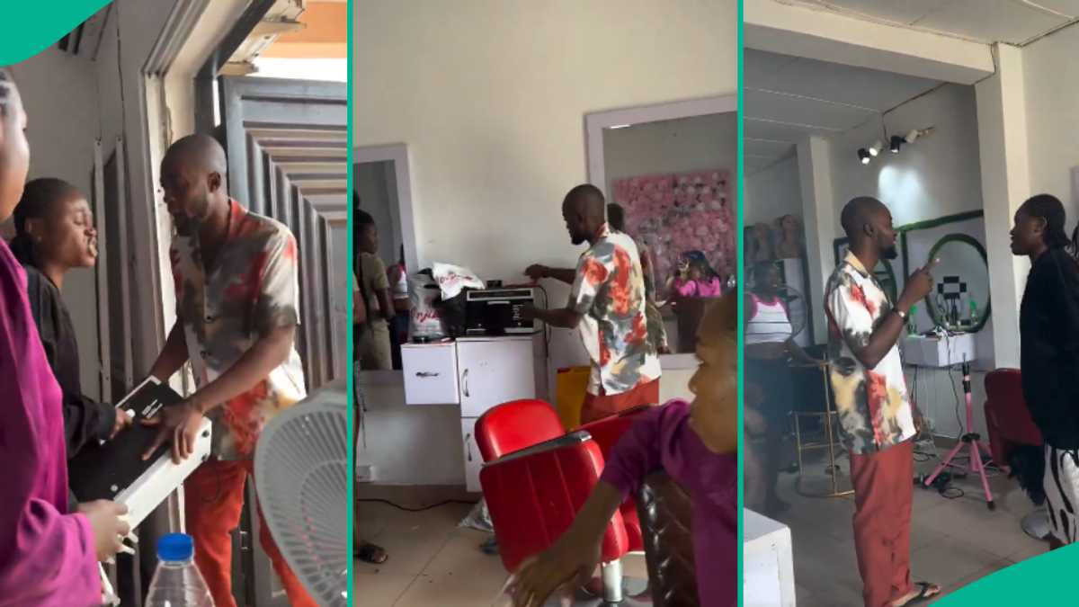 Watch how man causes drama while trying to retrieve gift he bought for ex