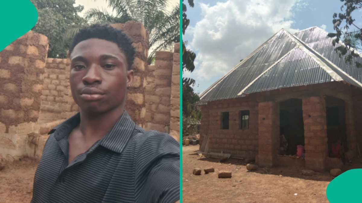 Young Nigerian man celebrates building house, posts viral vi