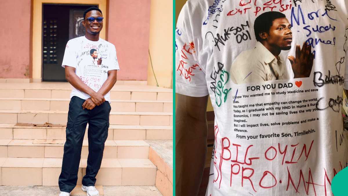 Man shares graduation photos on X after overcoming pain of father's death, job loss