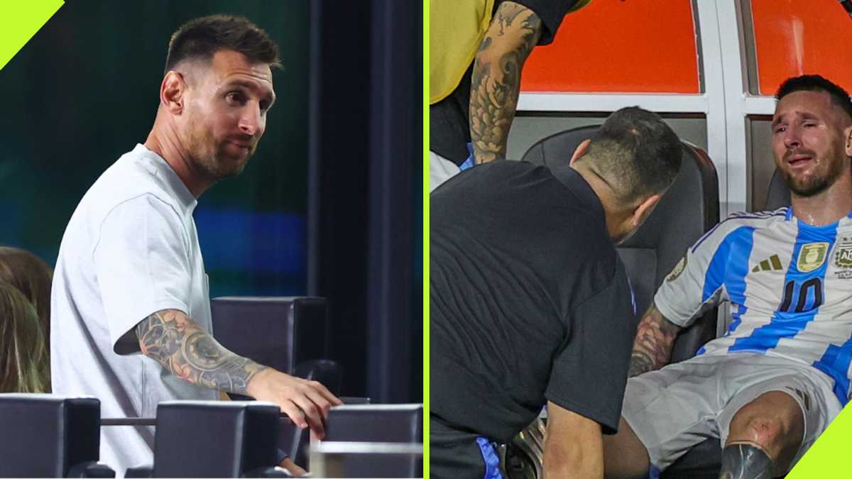 VIDEO: Messi watches Inter Miami with heavily strapped foot after Copa America injury