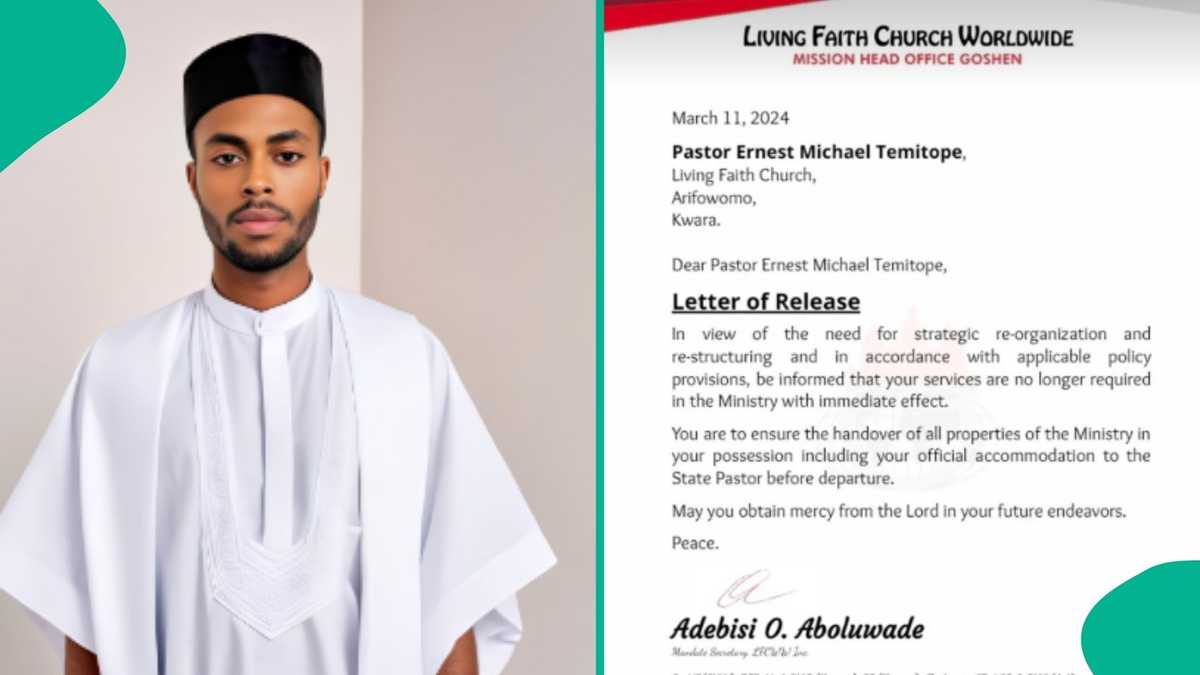 Former Winners Chapel pastor shares dismissal letter from Oyedepo’s church, reveals impact on his life