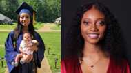 Proud mum poses with her newborn kid as she bags university degree, people react