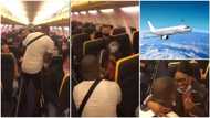 Nigerian man shows great confidence, proposes to lady on aeroplane, see how people responded (video)