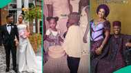 Lady marries childhood friend, shares throwback photos of them as young children