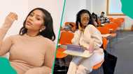 Mercy Eke shines bright in UK MBA presentation, fans react: "At least no be audio school"