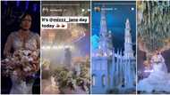 Videos as socialite Jenny's Glow gets married in style in Benin city, castle wedding cake reportedly cost N75m