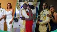 Nollywood stars storm Chisom Steve's white wedding to her military husband, video causes stir