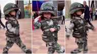 Smart kid in military uniform marches gallantly like soldier in parade, salutes accurately, video goes viral