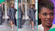 Security man loses himself, leaves mouth open after seeing Annie Idibia walk out of building