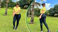 “She did BBL”: Regina Daniels trends with photos of big backside and small waist as she plays golf