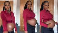 "The baby will be a dancer": Elegant pregnant woman with shiny black skin dances to Burna Boy's song in video