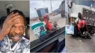 Scary moment trailer almost crushed dispatch rider who wanted to collect N500 from Naira Marley