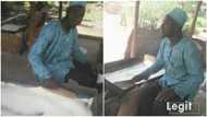 Nigerian man with masters degree fries garri to make a living, shares his dream of becoming an employer