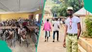 NYSC member Comedian Socket CFR visits physically impaired students in honour of his late mum