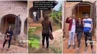 "Thank God": 9 years after being kicked out, Nigerian lady returns to dad's house with her brothers in video