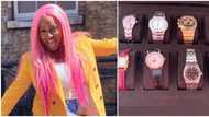 God's time is the best: Hilarious reactions as DJ Cuppy puts her expensive wristwatches on display