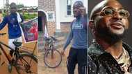 Lucky man cycling from Benue to Lagos hits jackpot as Davido asks for his account number
