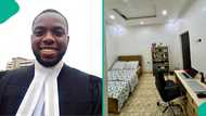 Nigerian lawyer celebrates having his own room at 30, shares beautiful pictures of his new place