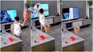 Video shows how kid stones his parents' TV while watching film, damages the screen beyond repair