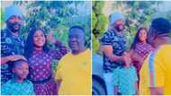 "You're here men": Mr Ibu speaks in funny accent as daughter and 'Americana' hubby surprise him on set