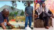Funny video as Segun Arinze displays carpentry skills, loses $100 stake in hit the nail challenge