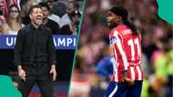 Diego Simeone reacts as Lookman ends goal drought against Manchester United