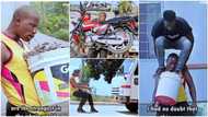 African hulk: Video of strong man dragging truck with his mouth stirs massive reactions online
