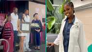 Sister of Nigerian lady who was found dead in US apartment represents her on graduation day