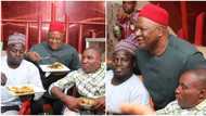 Na the same pattern: Tongues wag in anger as Pius Anyim eats rice with disabled people in Abuja
