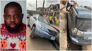 Na lamba, ask her: Reactions as man says wife parked car proper & saw it inside gutter later