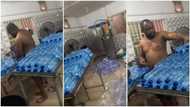 Just boil your water at home: Nigerians react as video captures man using hands to make bottle water