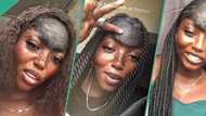 Lady thanks God for unique birthmark on her forehead, says it took her far in life, video goes viral