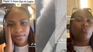 "Na jazz she use?" Nigerian lady onboard flight shocks many after bringing out her phone to record moment of turbulence