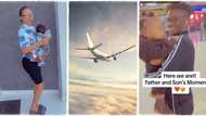 "We almost missed our flight": Lady and her handsome son relocates to UK to meet her husband, video goes viral