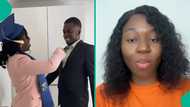 Grateful lady praises husband who took her to Finland to study nursing for free, video melts hearts