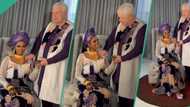 "Love knows no borders": Nigerian lady all smiles as she ties the knot with older white man