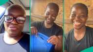 Perfume seller reacts with joy as lady unexpectedly visits her shop to bless her, video trends