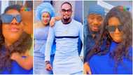 "Go and find your wife": Jnr Pope attacks son over loved-up moments with his wife, fans gush at the sweet video
