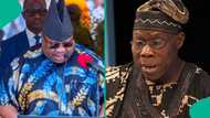 Trending video shows moment Obasanjo visited Adeleke after Osun election victory, danced with him