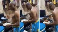 "Na me dey hustle for money": Nigerian man rejects 2 meat given to him by wife, opens pot & takes 4 in video
