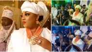 Sotayo Gaga storms party like royalty with decorated guards, sprays KWAM1 as he praises her
