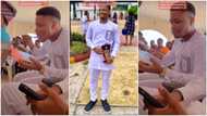 Funny moment man was announced as best graduating student while he was eating jollof rice