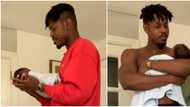Singer Ladipoe excitedly shares adorable videos as he welcomes newborn baby, fans congratulate him