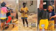 Luck smiles on Nigerian girl who left parents at home to hustle as construction worker, people give her N500k