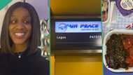 "Fantastic": Passenger eats plenty food on Air Peace flight from London, enjoys Nigerian delicacies