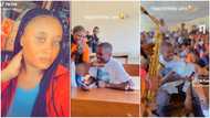 "Na guy wey deposit go withdraw": Lady surprises boyfriend in class on his birthday, rents trumpeter