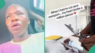Mourning woman cuts her late husband's passport with scissors, shares reason behind her action